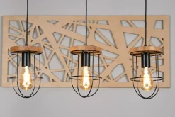 Lampa wisząca rustykalna drewno dębowe RENO III