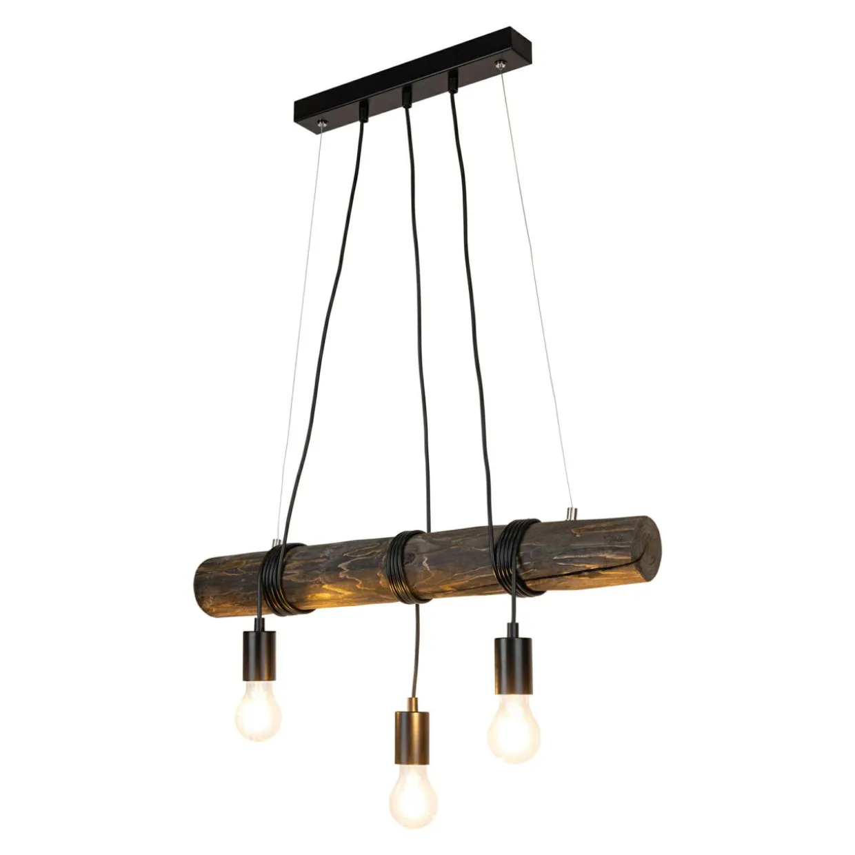 Lampa wisząca rustykalna orzech TRABO 3