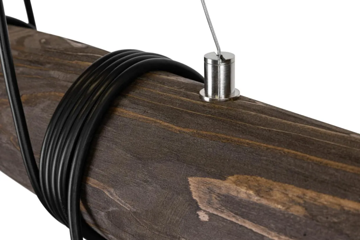 Lampa wisząca rustykalna orzech TRABO 3
