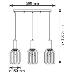 Lampa wisząca SMOKEY SUFFOLK 3
