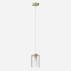 Lampa wisząca transparentne szkło złota NIRA φ16 cm