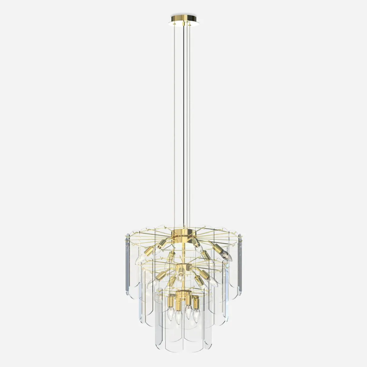 Lampa wisząca transparentne szkło złota NIRA φ56 cm