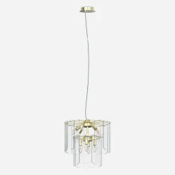 Lampa wisząca transparentne szkło złota NIRA φ43 cm