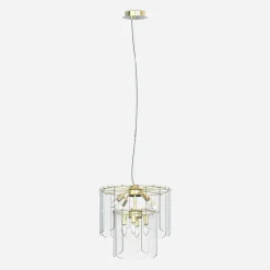 Lampa wisząca transparentne szkło złota NIRA φ43 cm