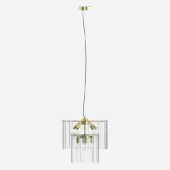 Lampa wisząca transparentne szkło złota NIRA φ43 cm