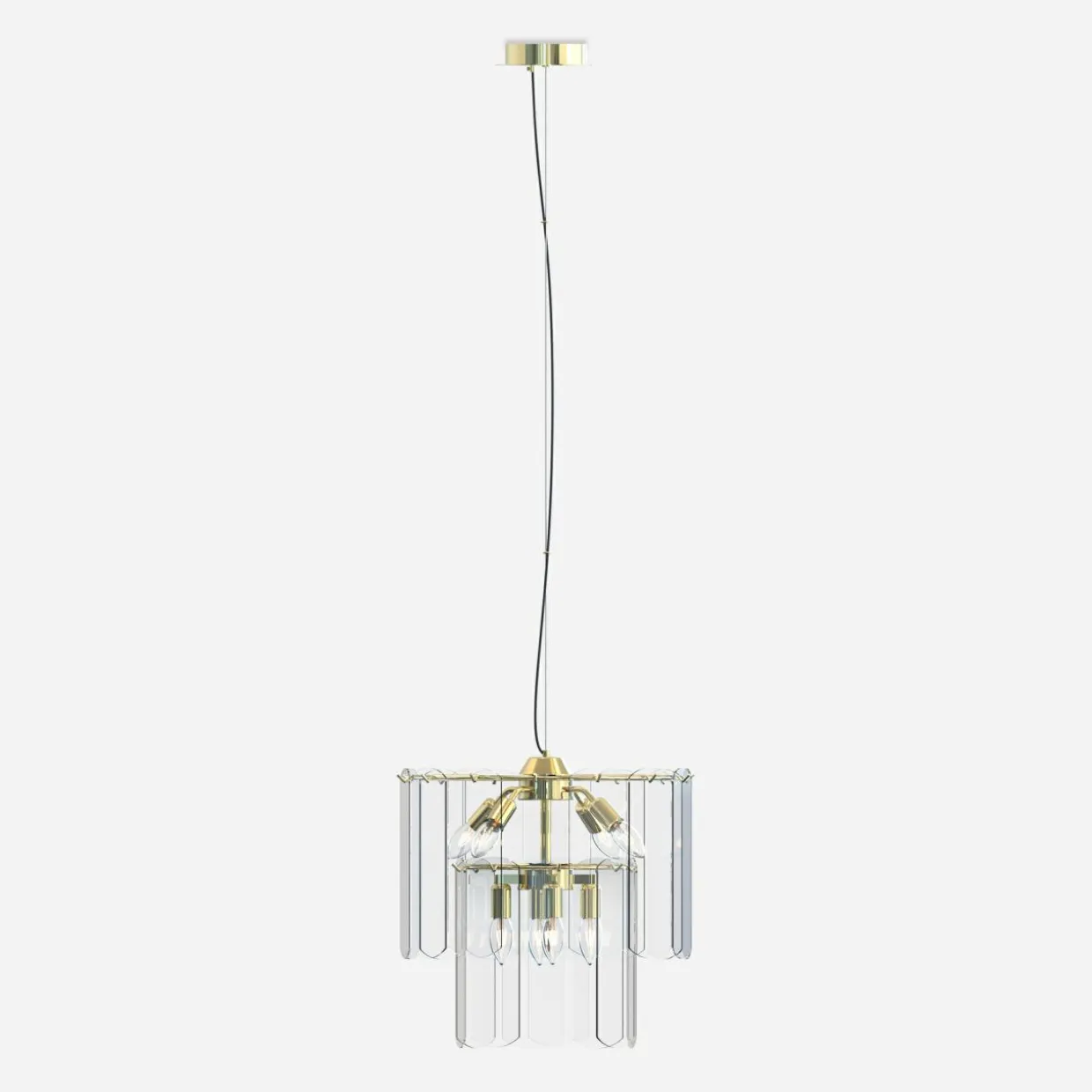 Lampa wisząca transparentne szkło złota NIRA φ43 cm