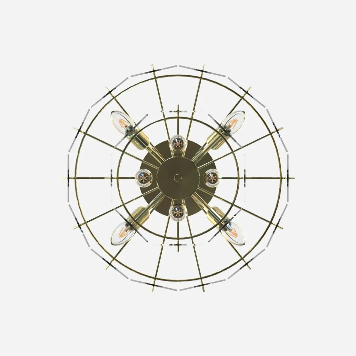 Lampa wisząca transparentne szkło złota NIRA φ43 cm
