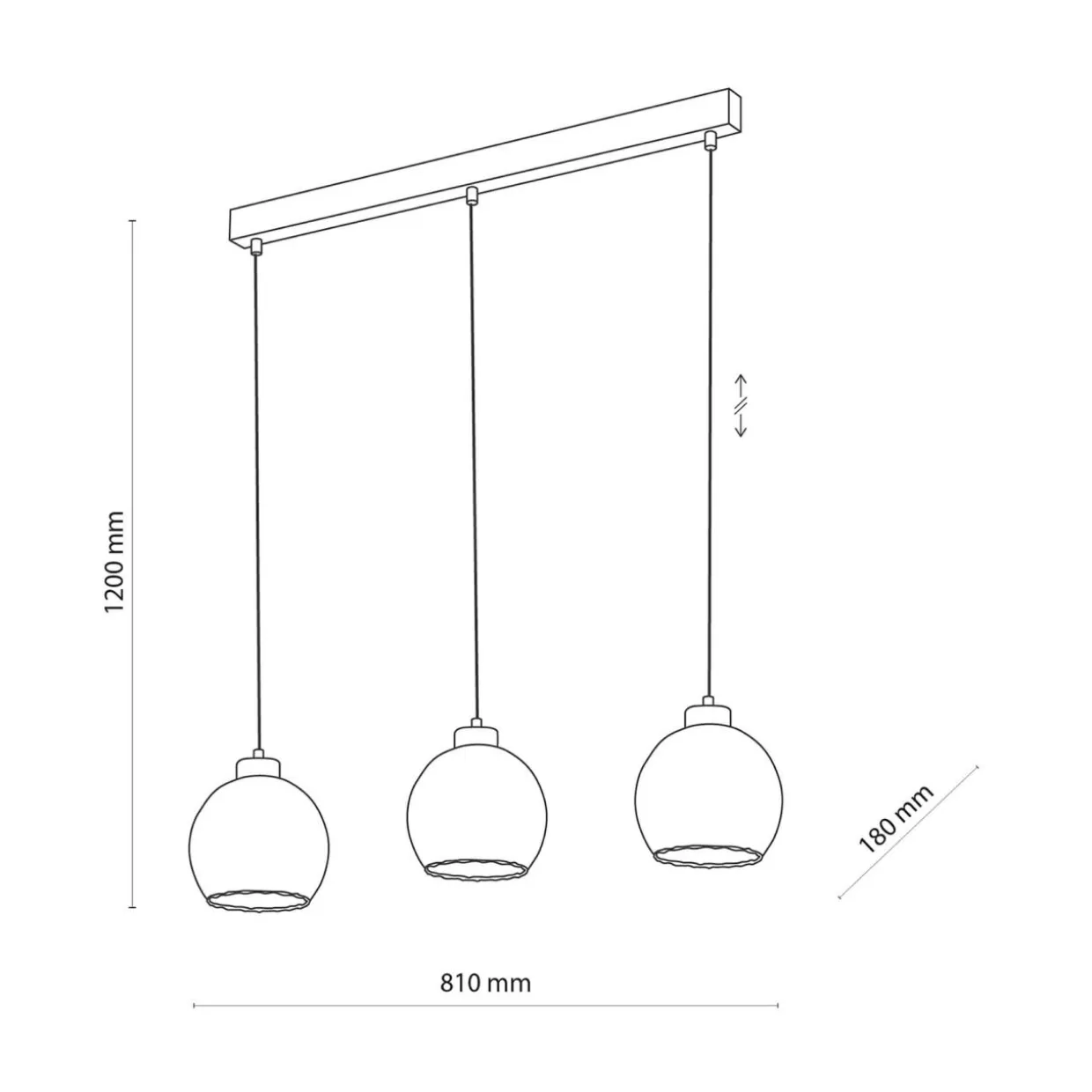 Lampa wisząca transparentna listwa DEVI 3