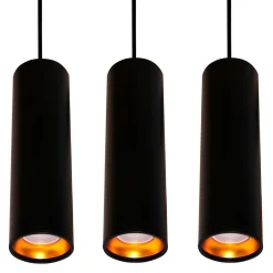 Lampa wisząca tuba czarno-złota LATI III