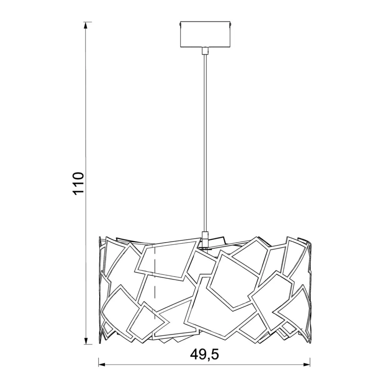 Lampa wisząca tytanowe złoto CAMO III