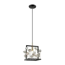 Lampa wisząca z kryształkami czarno-złota CAROLINE