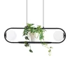 Lampa wisząca z miejscem na kwiaty czarna FINESTRA