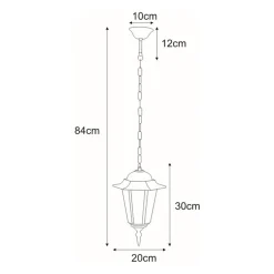 Lampa wisząca zewnętrzna outdoor klasyczna czarna STANDARD