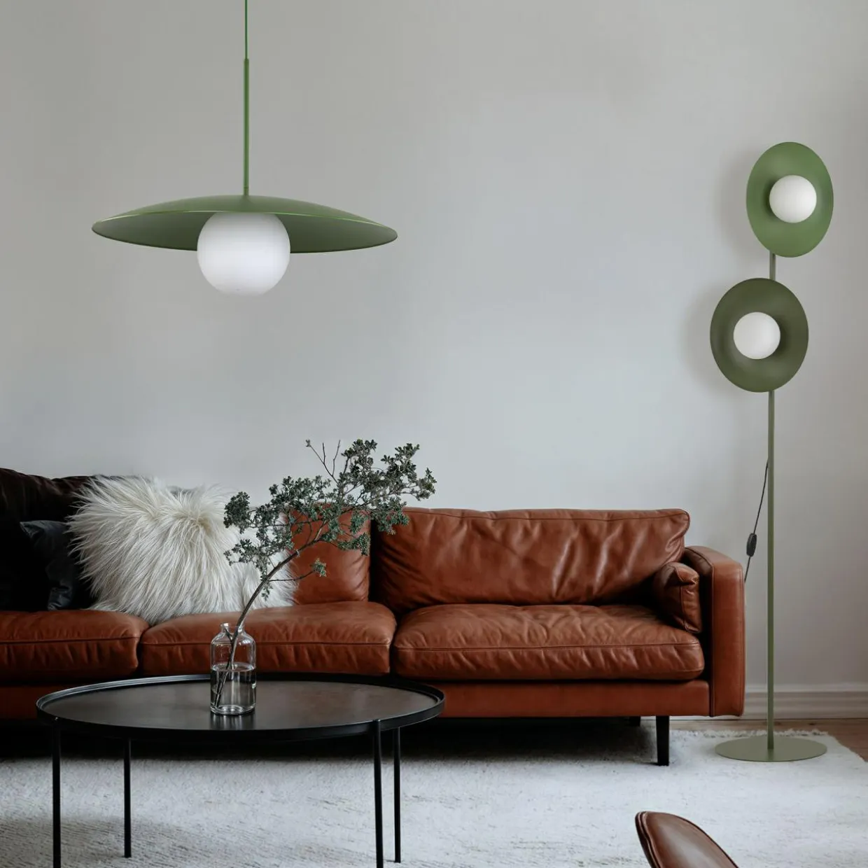 Lampa wisząca zielona SLATE PEAPOD GLASS