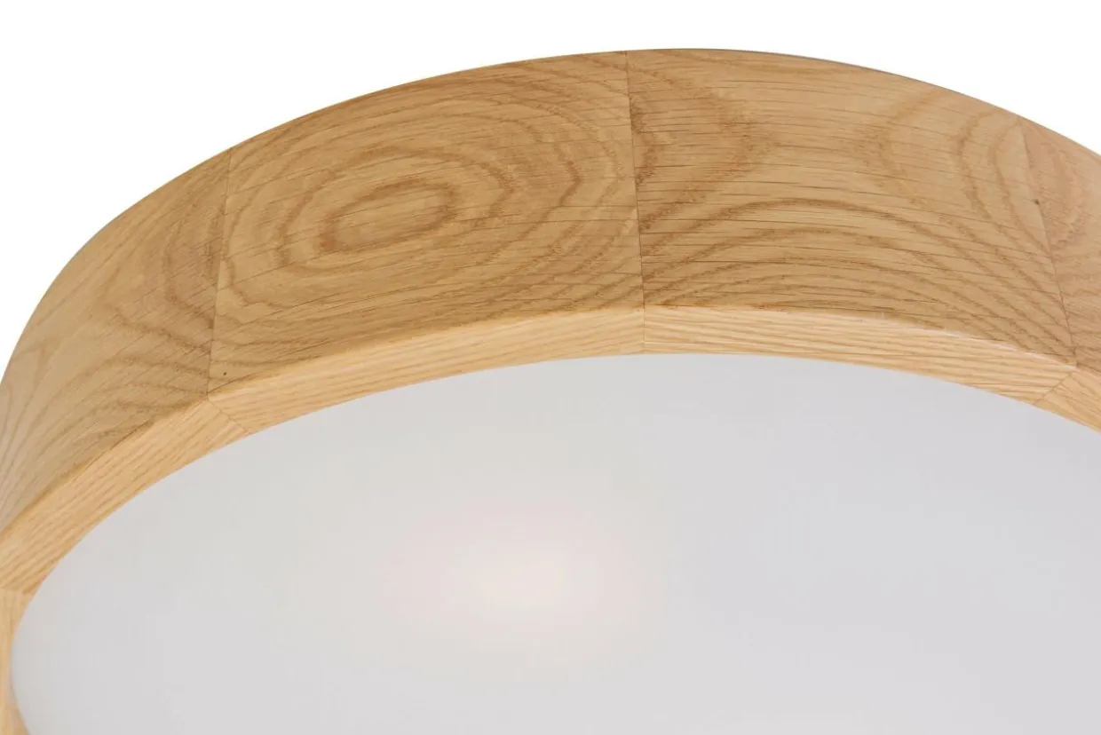 Lampa z oprawą w kolorze dębu - średnica 37 cm