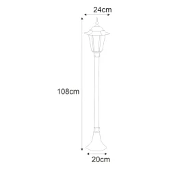 Lampa zewnętrzna outdoor niska czarna STANDARD