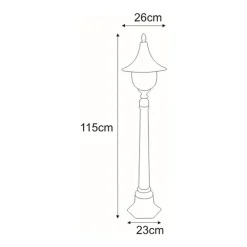 Lampa zewnętrzna outdoor stojąca wysoka czarna BOSTON