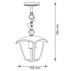 Lampa zewnętrzna wisząca czarna IGMA