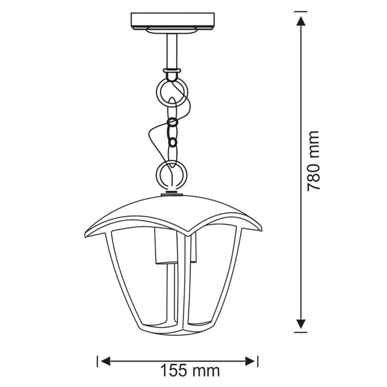 Lampa zewnętrzna wisząca czarna IGMA