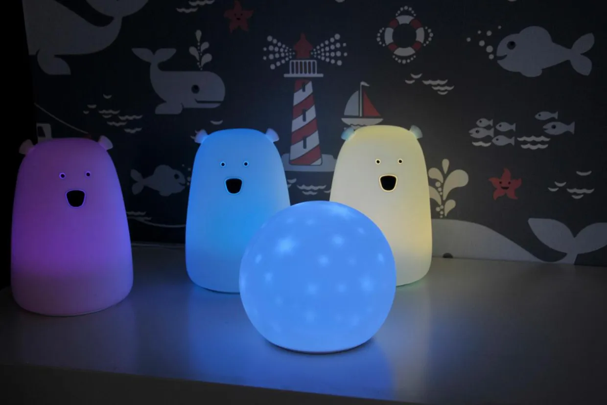 Lampka nocna silikonowa biała LED RGB MIŚ