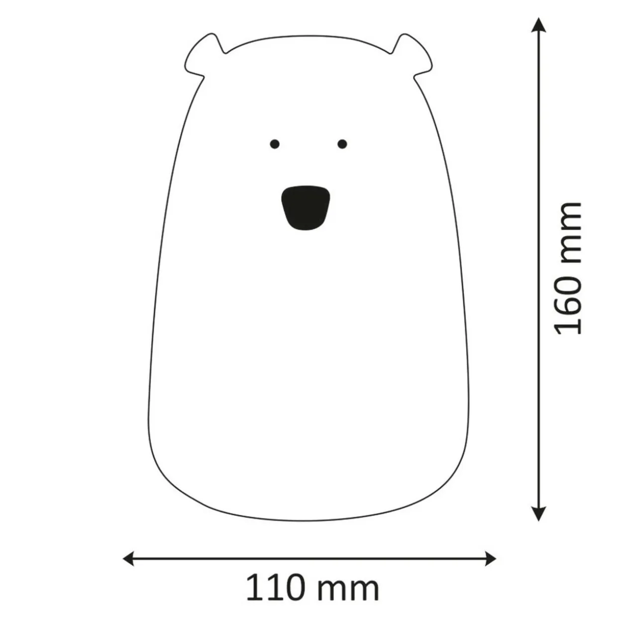 Lampka nocna silikonowa biała LED RGB MIŚ