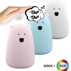 Lampka nocna silikonowa niebieska LED RGB MIŚ