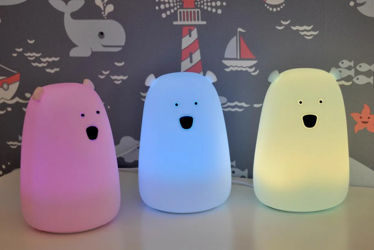Lampka nocna silikonowa różowa LED RGB MIŚ