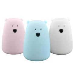 Lampka nocna silikonowa różowa LED RGB MIŚ