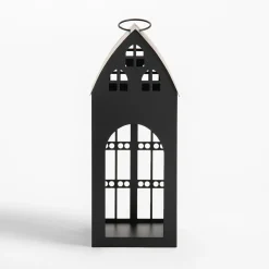 Latarenka metalowa czarna DOMEK 32 cm