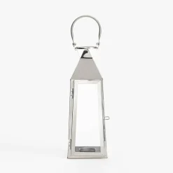 Latarenka z uchwytem na tealight srebrna 30 cm