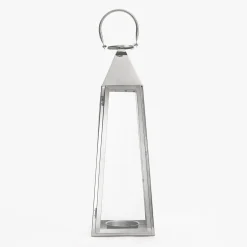 Latarenka z uchwytem na tealight srebrna 48,5 cm
