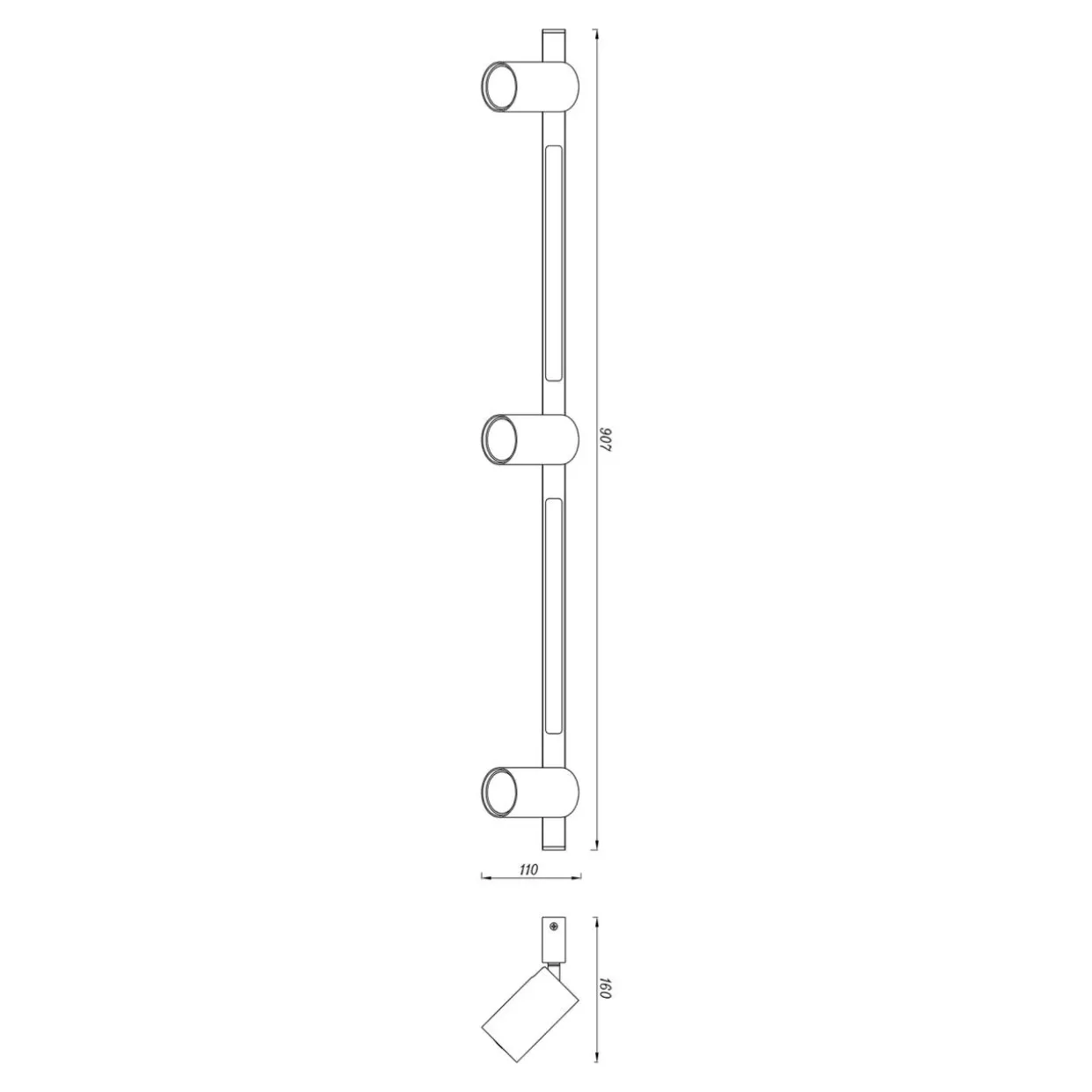 Listwa LED czarna MANNARI 5