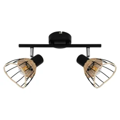 Listwa 2-punktowa rattan czarna GENT