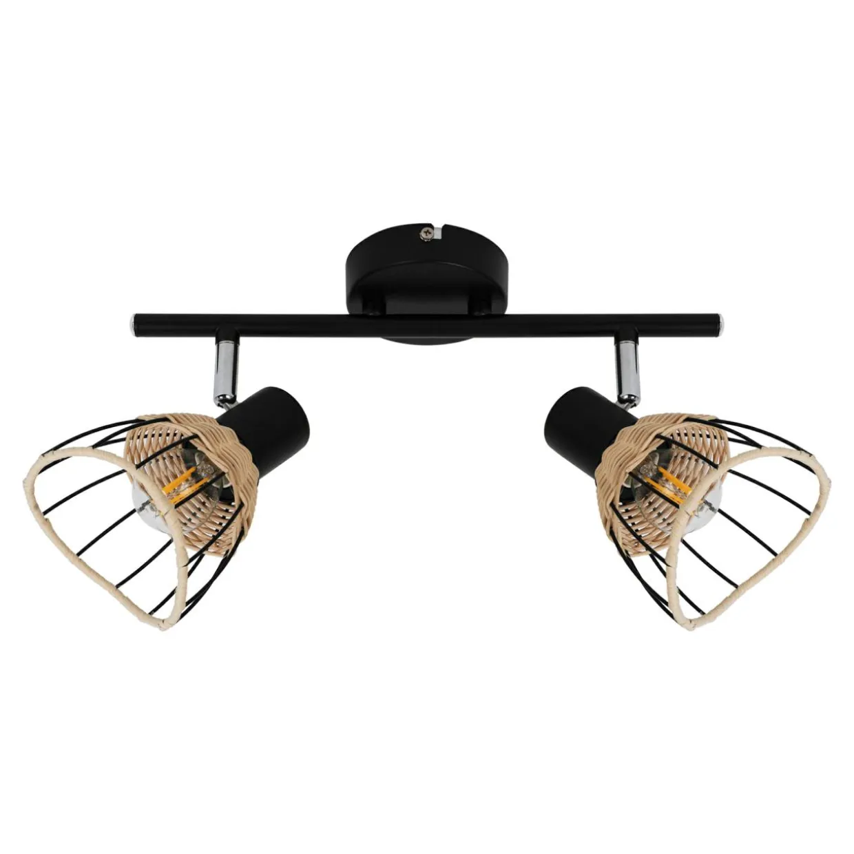Listwa 2-punktowa rattan czarna GENT