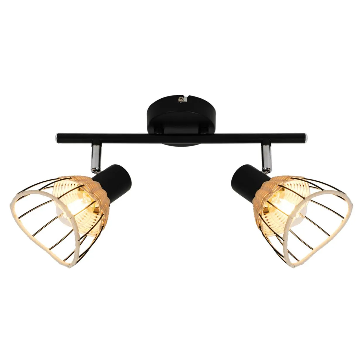 Listwa 2-punktowa rattan czarna GENT