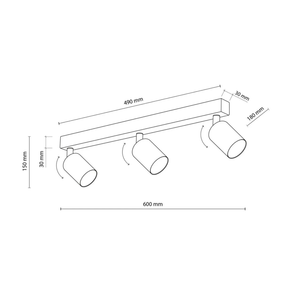 Listwa sufitowa 3 spoty czarno-złota TOP