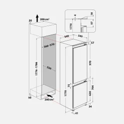 Lodówka do zabudowy z technologią 6-ty Zmysł WHIRLPOOL ART66102