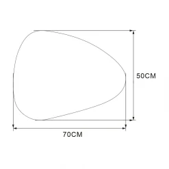 Lustro łazienkowe LED nieregularny kształt 50x70 cm