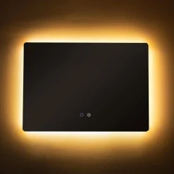 Lustro łazienkowe podgrzewane z oświetleniem LED 70x50 cm