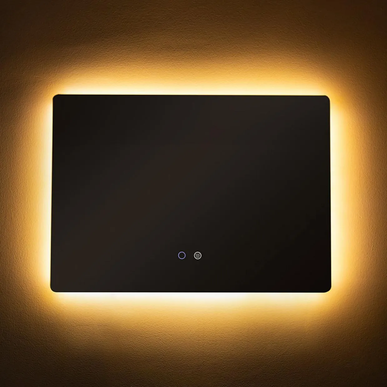 Lustro łazienkowe podgrzewane z oświetleniem LED 70x50 cm