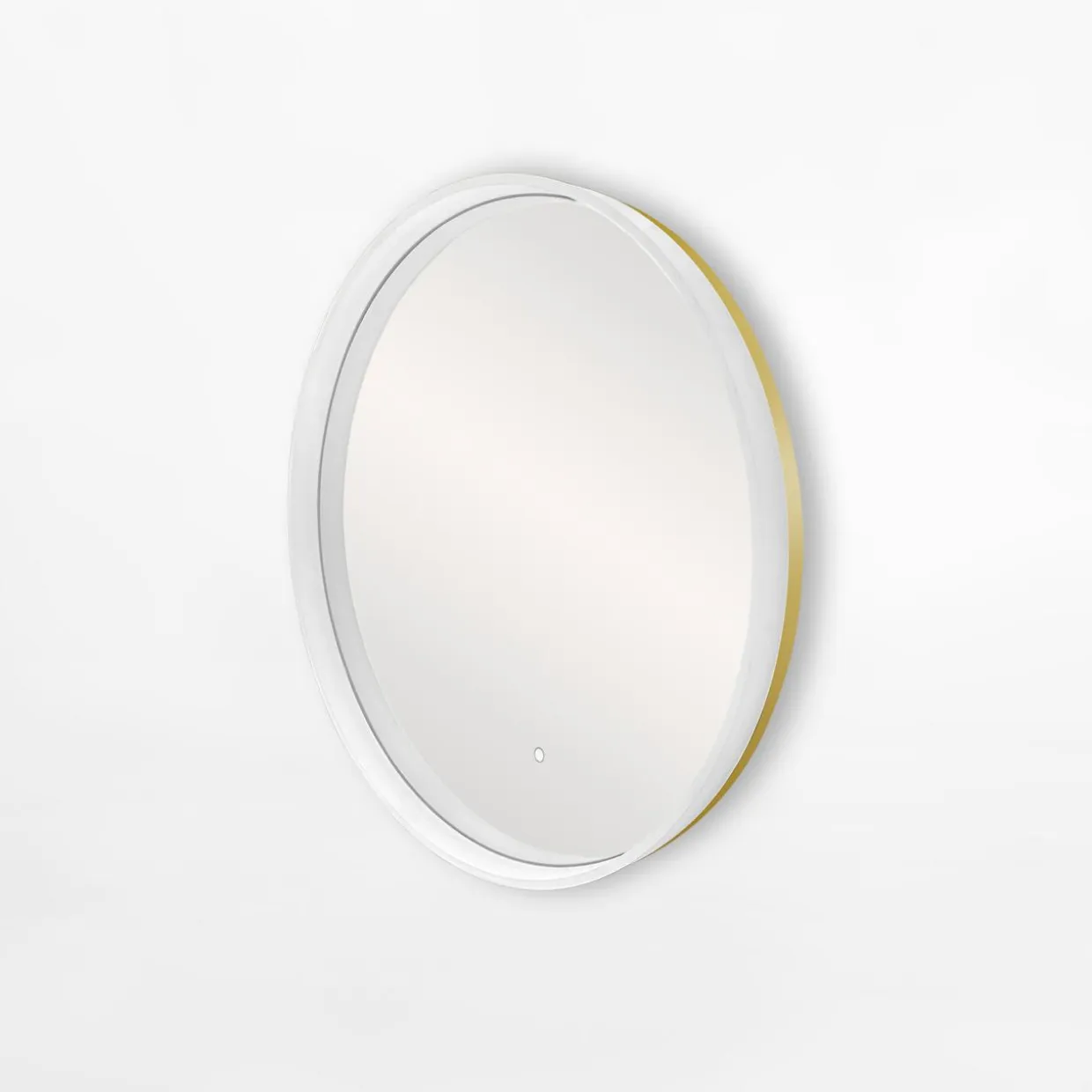 Lustro łazienkowe z akrylową ramą LED złote 60 cm
