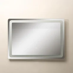 Lustro łazienkowe z oświetleniem LED czarne 70x50 cm