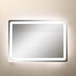 Lustro łazienkowe z oświetleniem LED czarne 70x50 cm