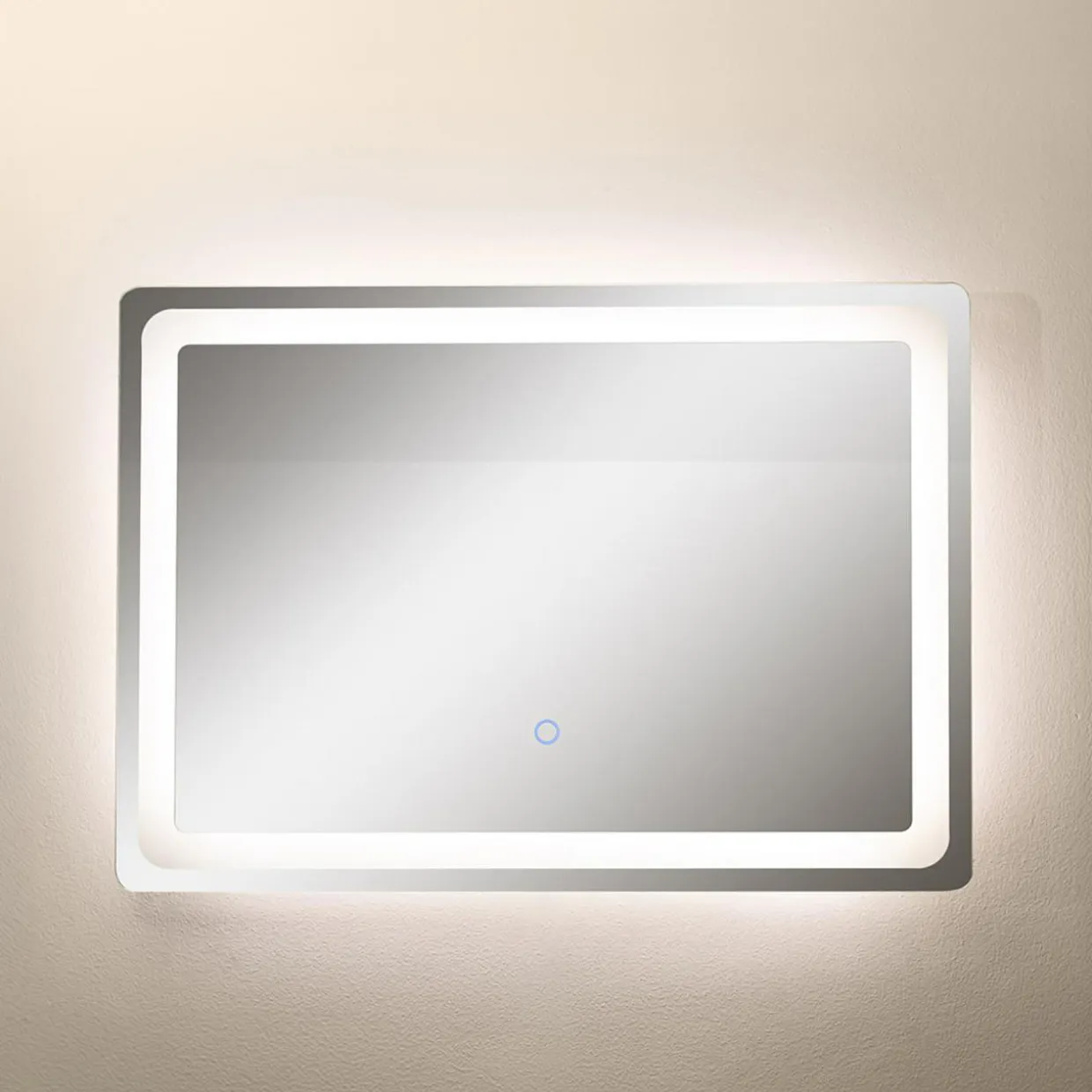 Lustro łazienkowe z oświetleniem LED czarne 70x50 cm