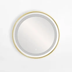 Lustro łazienkowe z oświetleniem LED złote 60 cm