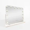 Lustro prostokątne z lampkami LED białe 53x12x45 cm