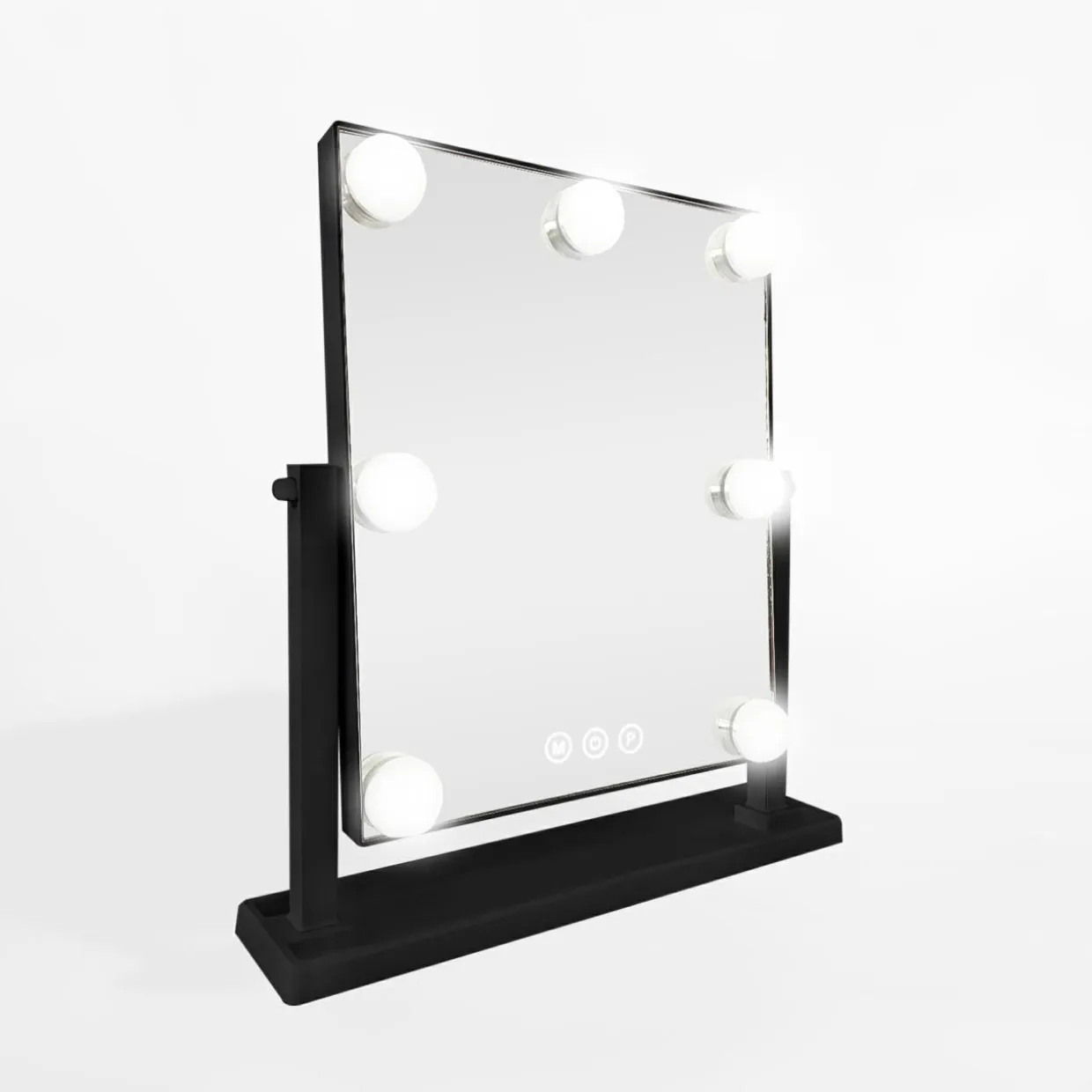 Lustro prostokątne z oświetleniem LED czarne 32x8x35 cm