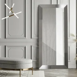 Lustro w srebrnej ramie MILANO 74x134 cm
