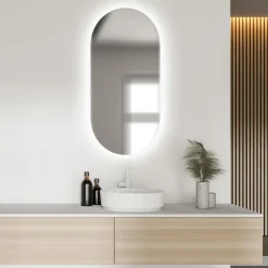 Lustro z oświetleniem LED owalne MILA 100x40 cm