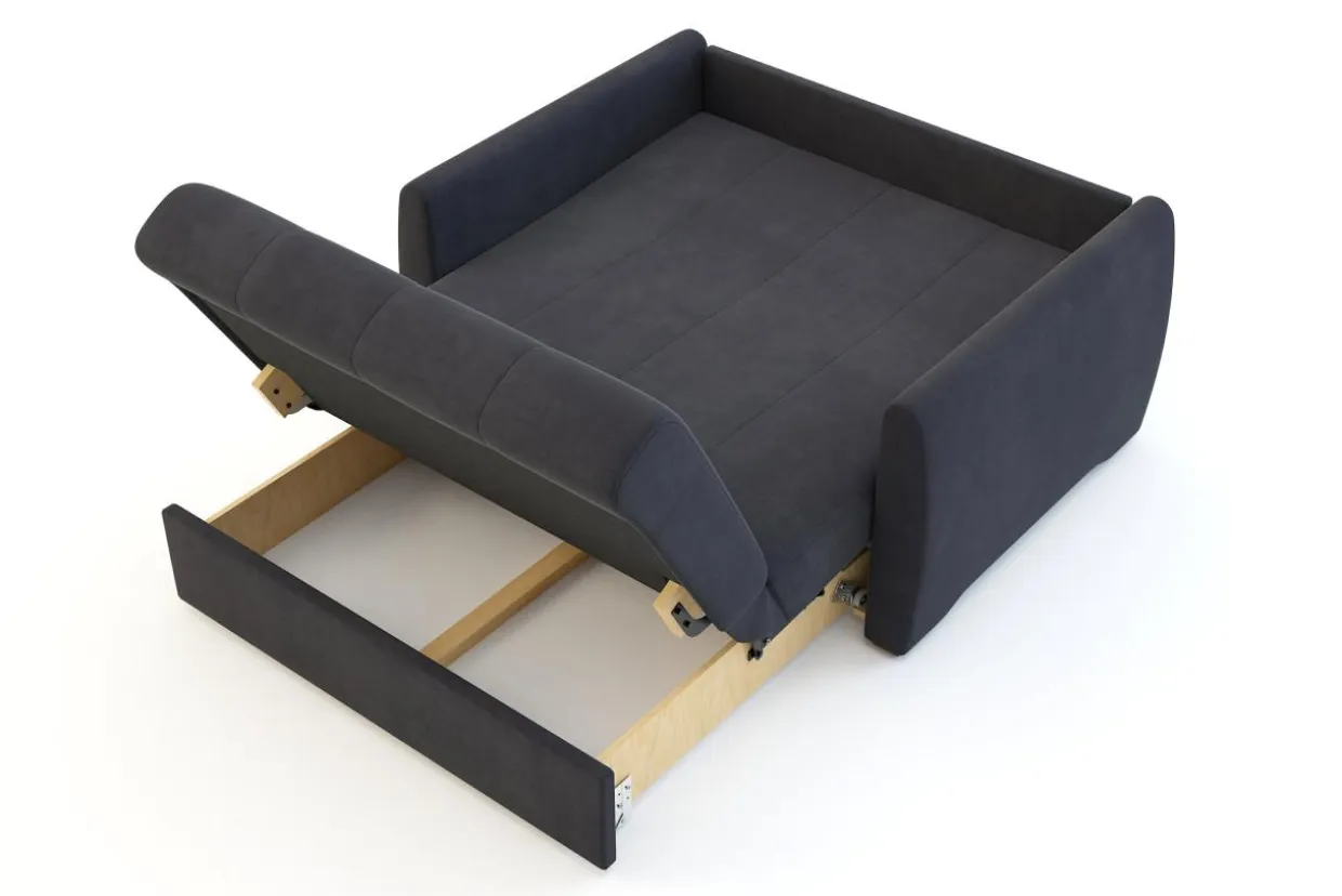 Mała sofa rozkładana ciemnoszara DALIA